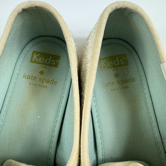 Keds X Kate Spade New York Champion Gold Glitter Sneakers US 10 Ribbon Lace Up - Picture 12 of 15